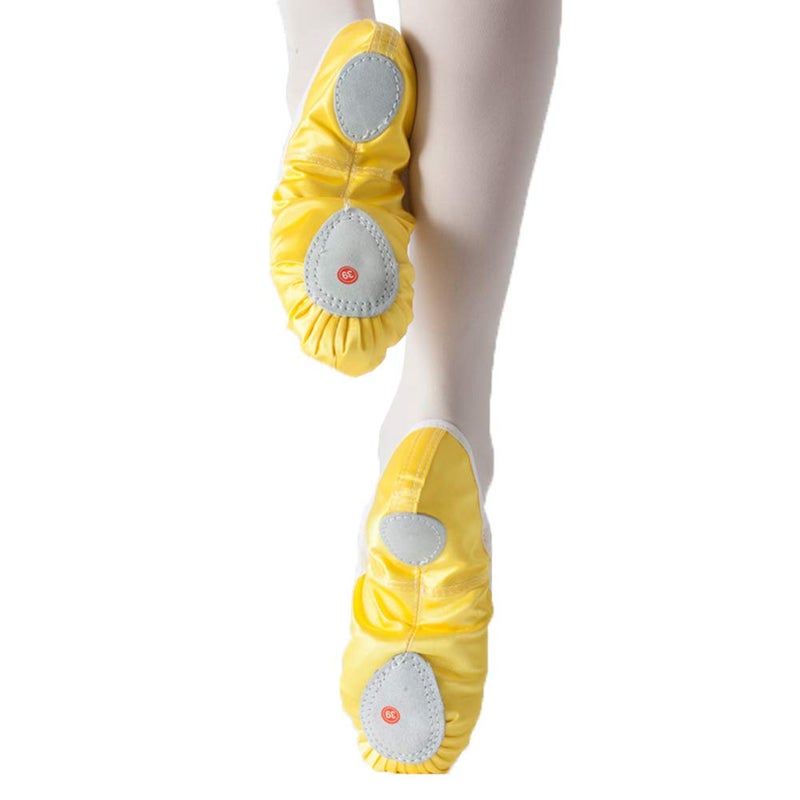 MSMAX Ballet Shoes for Girls Toddler Shoes Yellow Dance Slippers for Halloween 11 M US Little Kid - Image 3